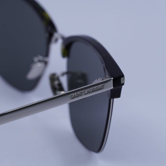 Saint Laurent SL340 002 Sunglasses Havana/Gold Browline Frame, Grey Lenses - Picture 4 of 11